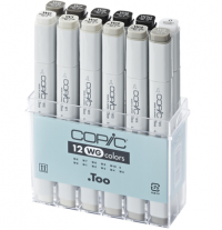 Copic Classic 12 Warm Gray набор маркеров в кейсе, тепло-серые цвета