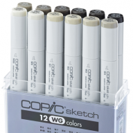 Copic Sketch 12 Warm Grey набор маркеров с кистью в кейсе, тепло-серые цвета - Copic Sketch 12 Warm Grey набор маркеров с кистью в кейсе, тепло-серые цвета Копик Скетч маркеры  купить в официальном магазине Copic.Club   с доставкой по РФ и всему миру