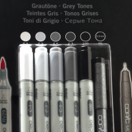 Copic Ciao Grey 6 набор маркеров с кистью, серые цвета + линер - Copic Ciao Grey 6 набор маркеров с кистью, серые цвета + линер