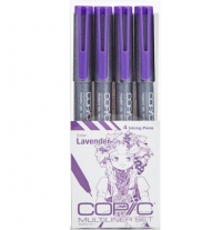 Набор капиллярных линеров Copic Multiliner 4 штуки лаванда (перо 0.05 - 0.5 мм)