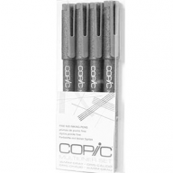 Набор капиллярных линеров Copic Multiliner 4 штуки серый холодный (перо 0.05 - 0.5 мм) - Набор капиллярных линеров Copic Multiliner 4 штуки серый холодный (0.05 - 0.5 мм) купить в магазине для художников Copic.Club с доставкой по всему миру
