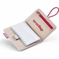 Визитница SenseBag с текстильной обложкой на 24 карточки светлая - Визитница SenseBag с текстильной обложкой на 24 карточки бежевая купить в магазине Copic.Club с доставкой по всему миру